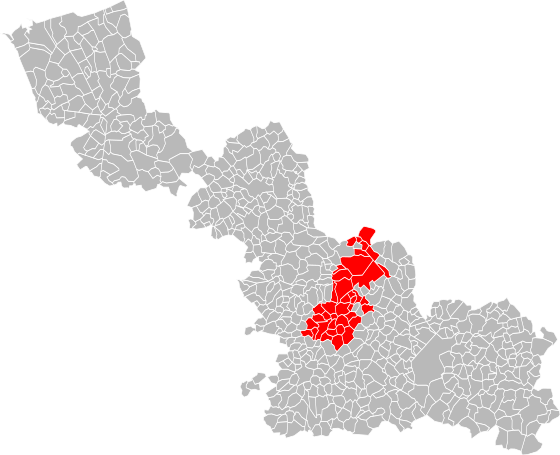 Carte indiquant la localisation de la Communauté d'Agglomération de la Porte du Hainaut